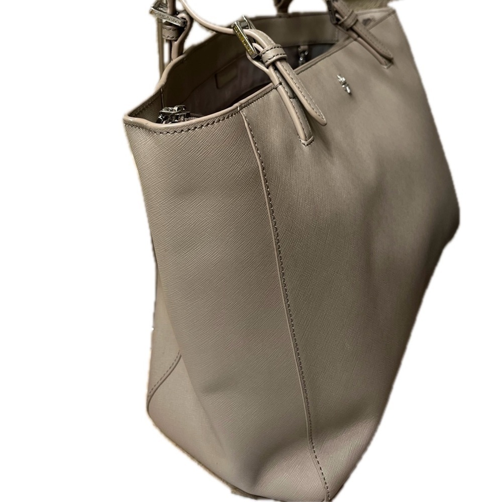 Tory Burch Gray Saffiano Leather Tote - Picture 3 of 16